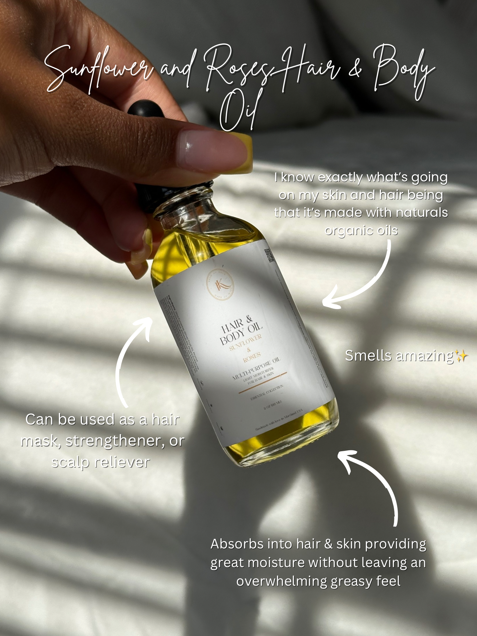 hair body oil infographic