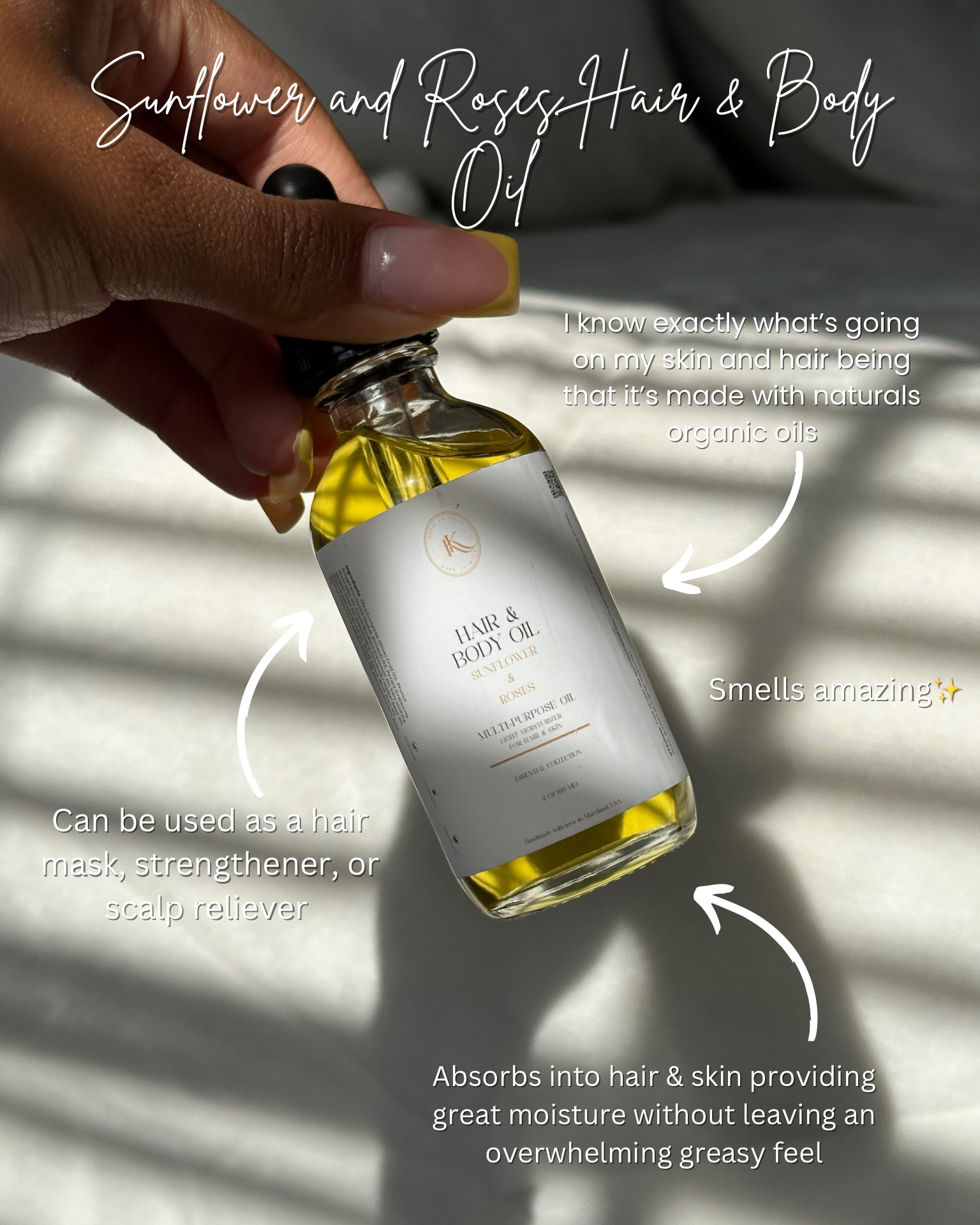 hair body oil infographic