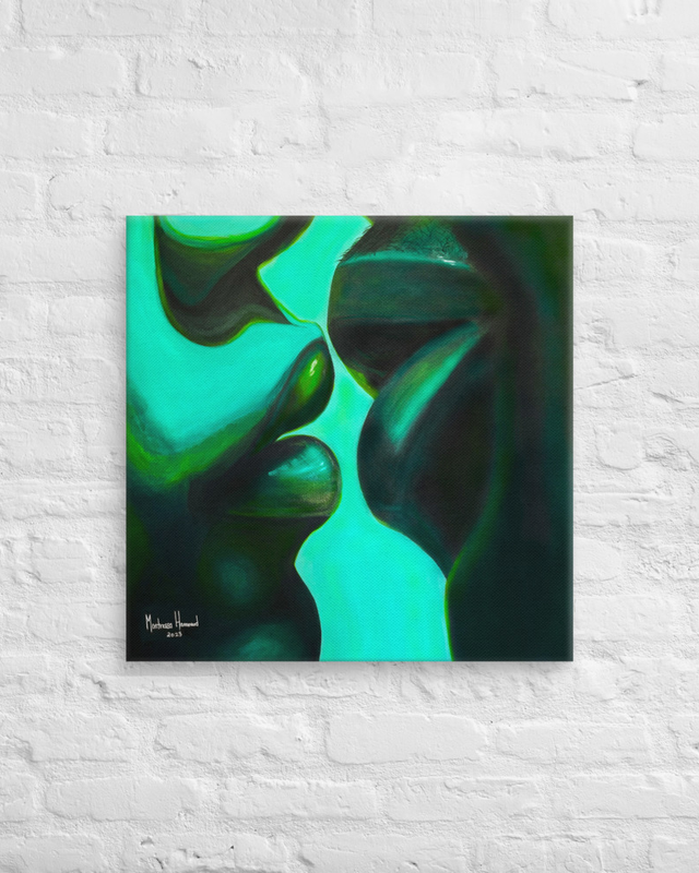 Intimacy in Shades of Green - Canvas - 24″×24″ image