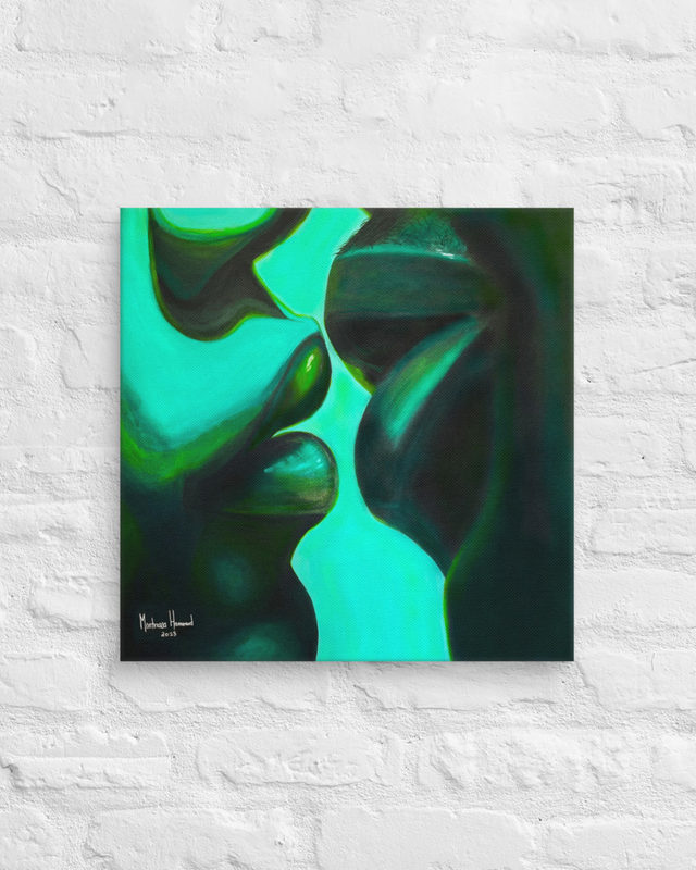 Intimacy in Shades of Green - Canvas - 18″×18″ image