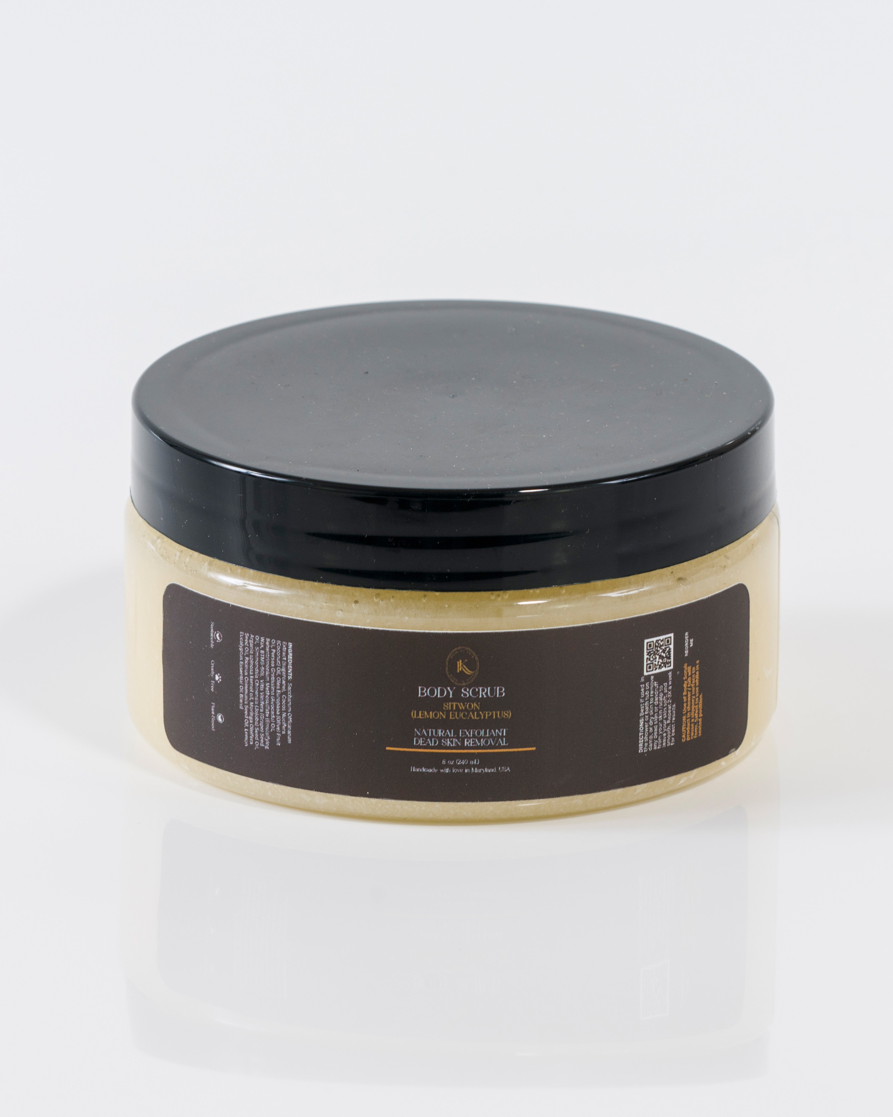 body scrub; exfoliant; exfoliation; sugar scrub; plant-based body scrub; lemon scrub; body care; bath and body care