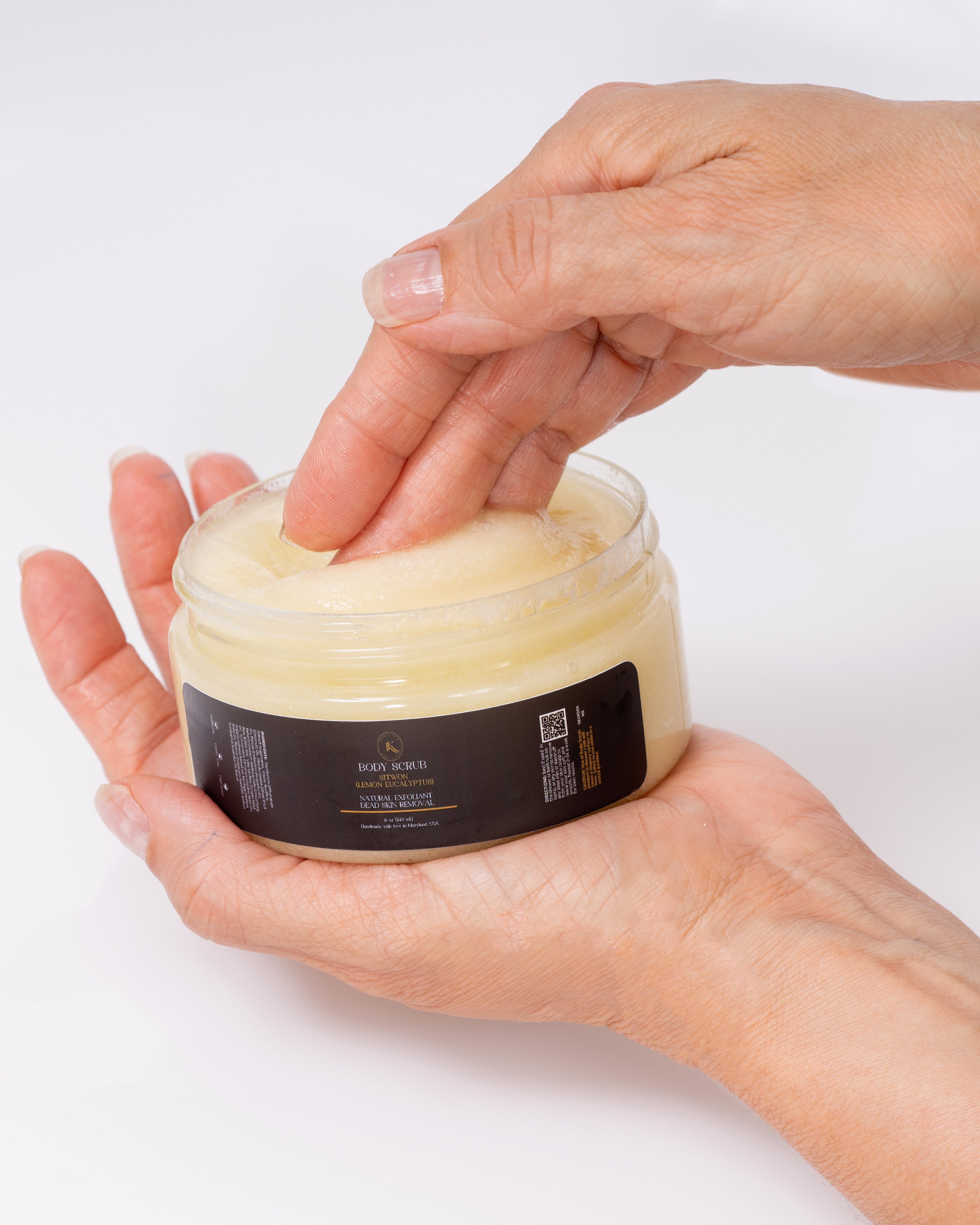 body scrub; exfoliant; exfoliation; sugar scrub; plant-based body scrub; lemon scrub; body care; bath and body care