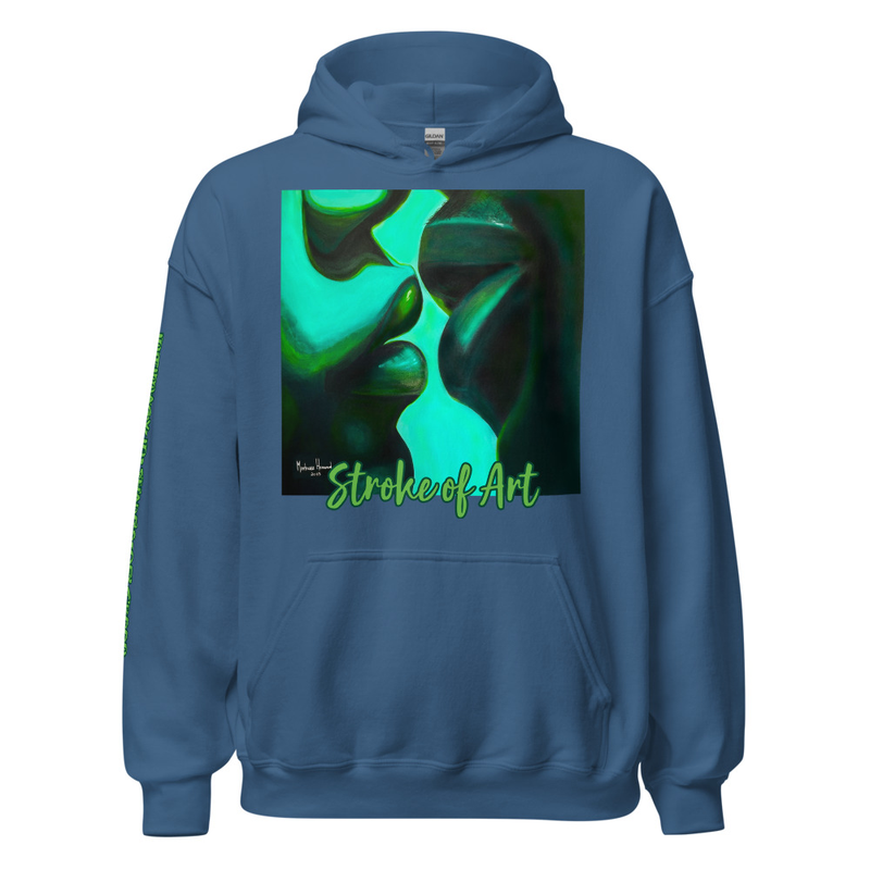 Intimacy in Shades of Green - Unisex Hoodie - Indigo Blue, 2XL image