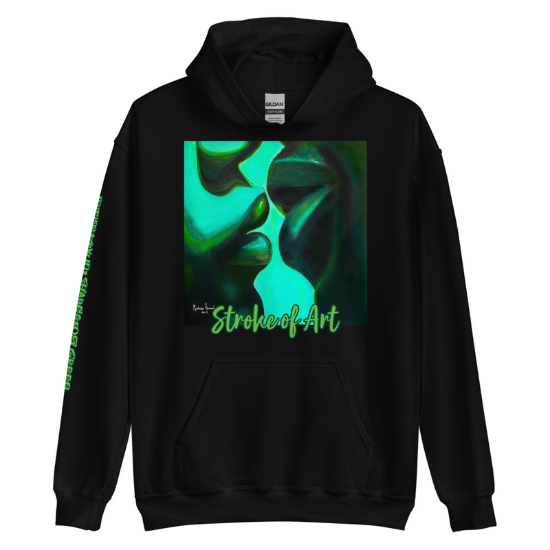 Intimacy in Shades of Green - Unisex Hoodie - Black, S image