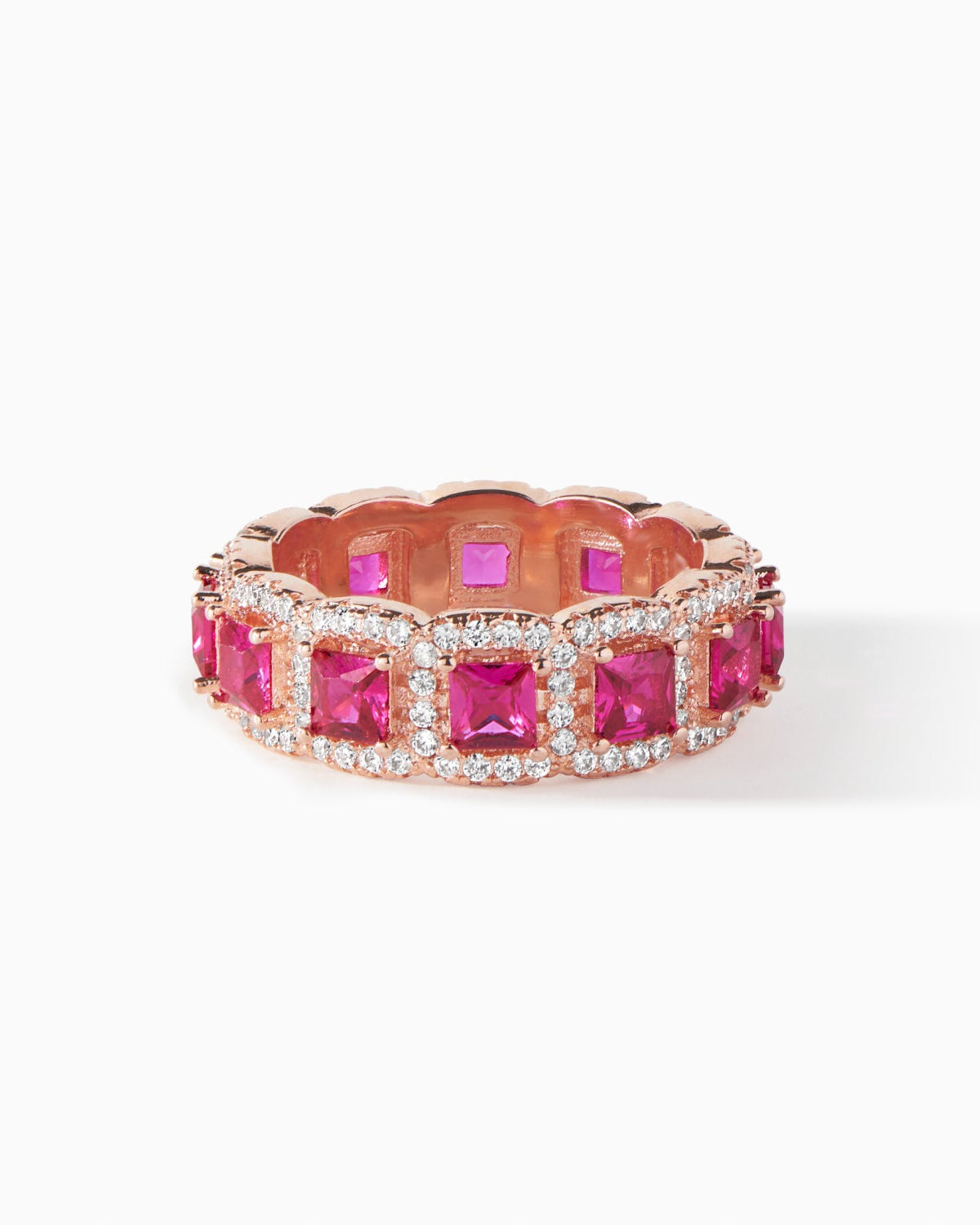 Crystalline Ring with pink CZ stones from Ora Ana