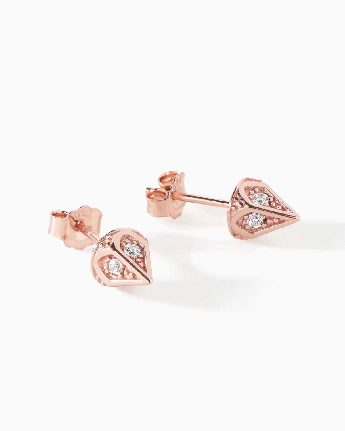 Dagger Stud Earrings in rose gold vermeil from Ora Ana