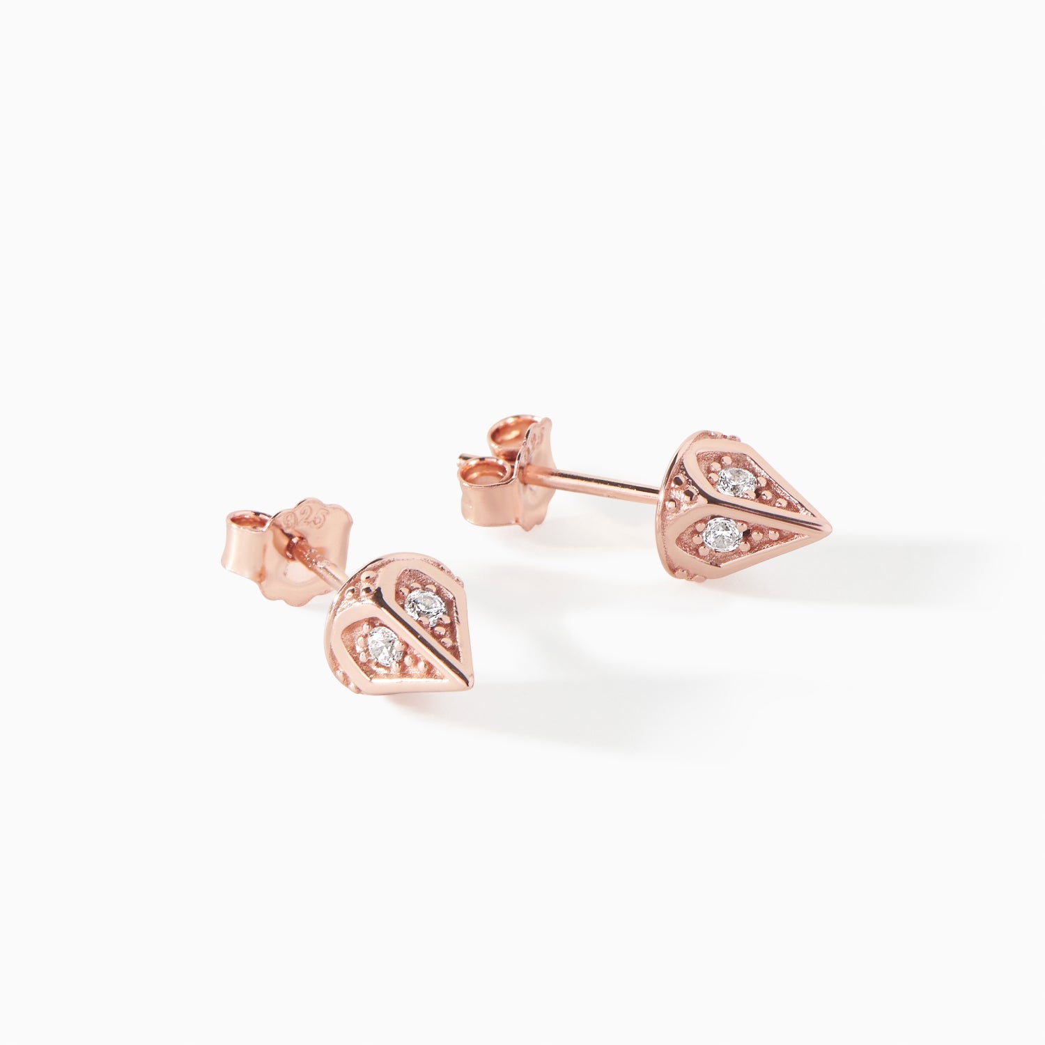 Dagger Stud Earrings in rose gold vermeil from Ora Ana