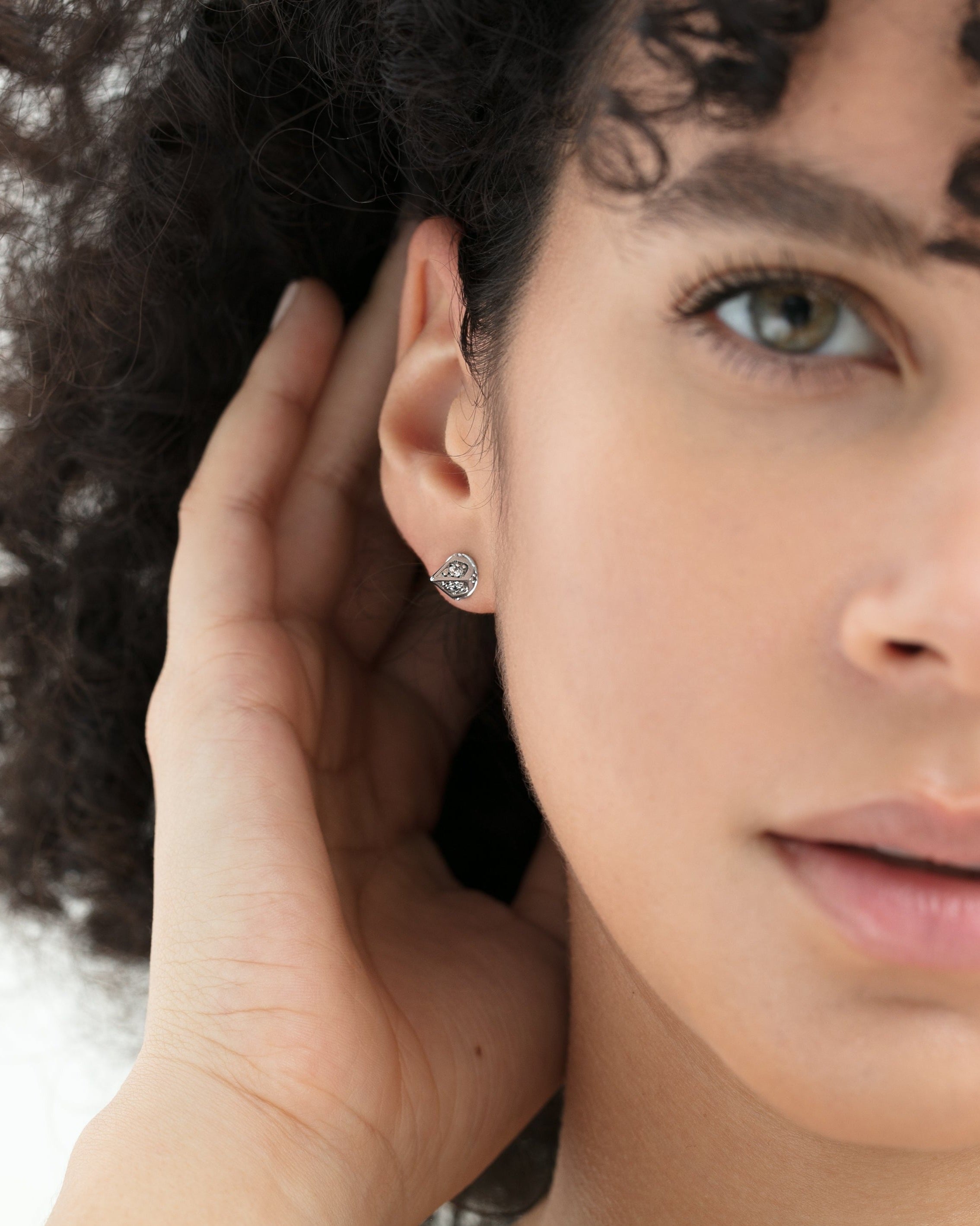 Dagger Stud Earrings by Ora Ana, alternate styled view