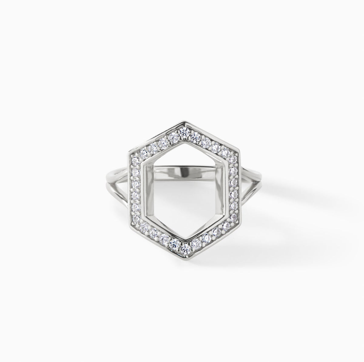 Donna Ring in sterling silver with white CZ from Ora Ana