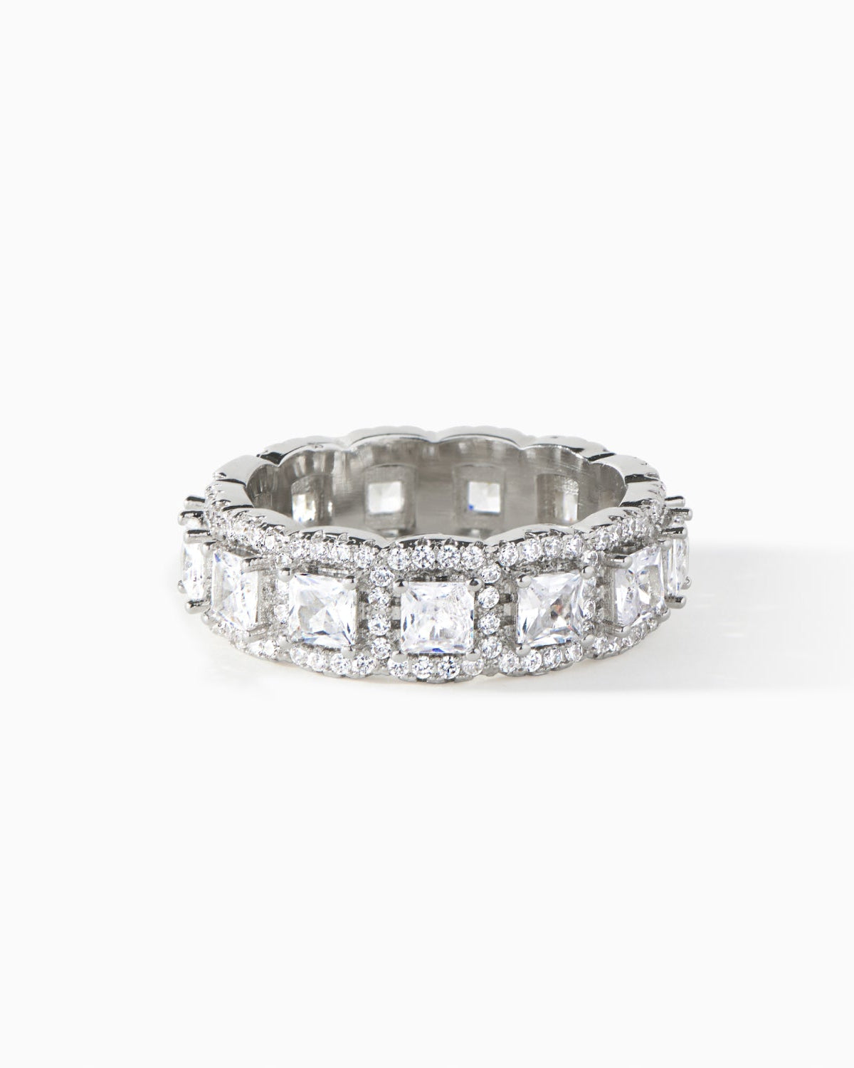 Crystalline Ring in a silver finish with white CZ from Ora Ana