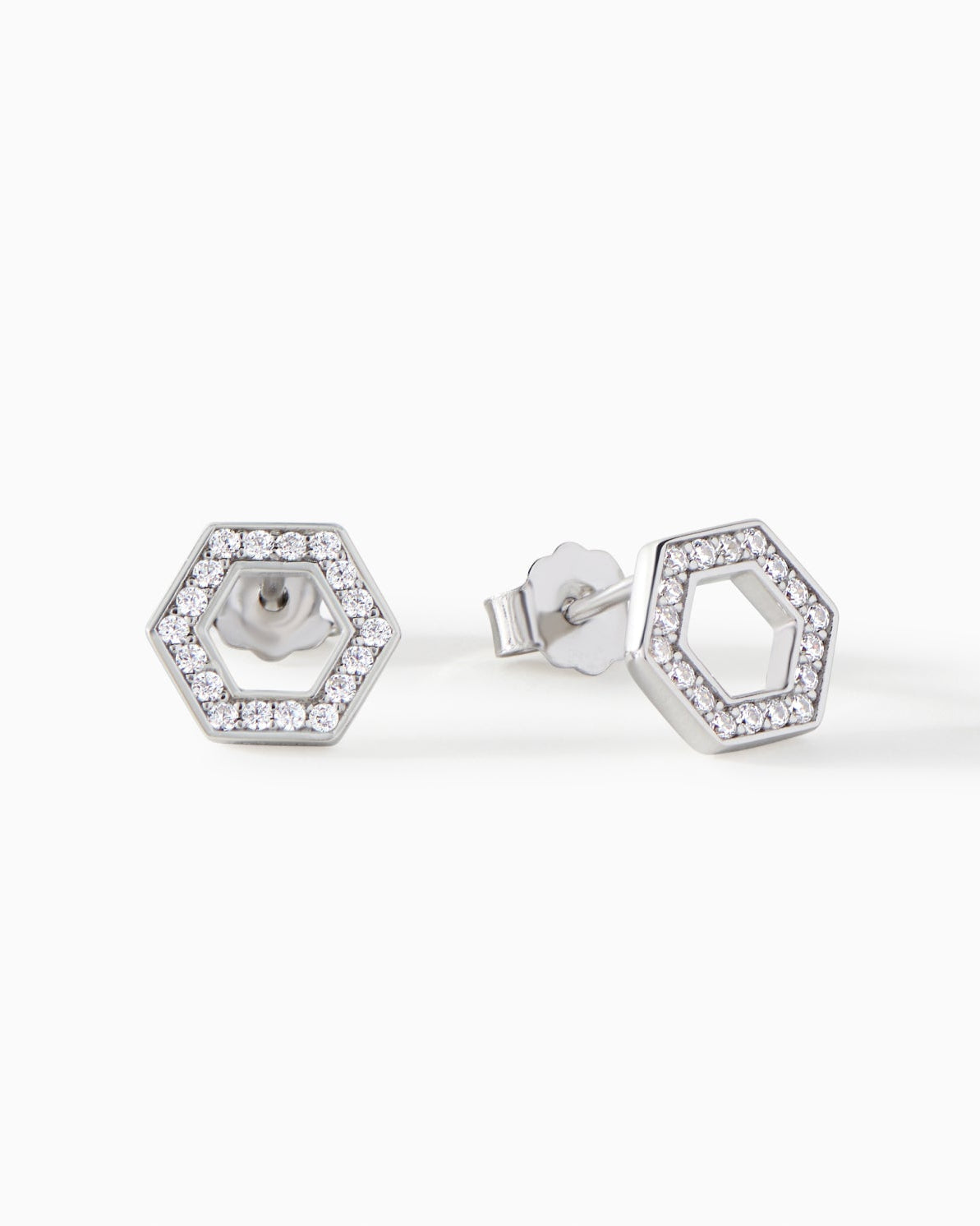 Olivia Stud Earrings in sterling silver with white CZ from Ora Ana