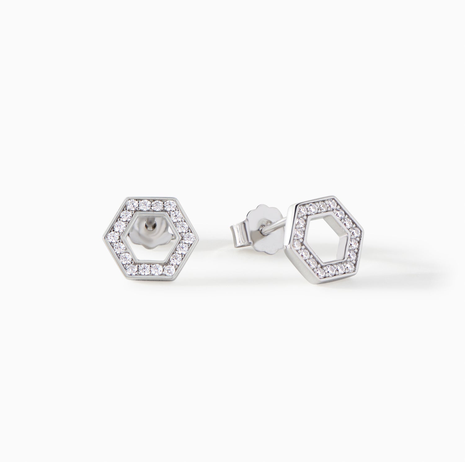 Olivia Stud Earrings in sterling silver with white CZ from Ora Ana