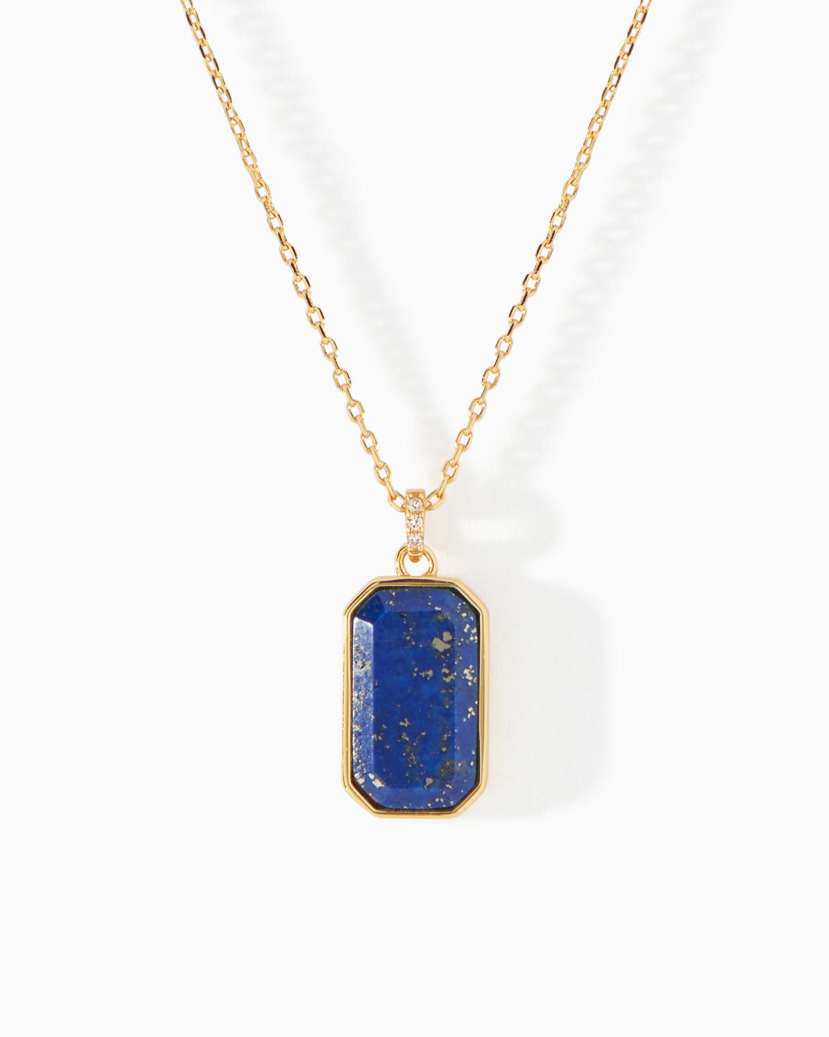 Tessa Tag Necklace with a lapis pendant from Ora Ana