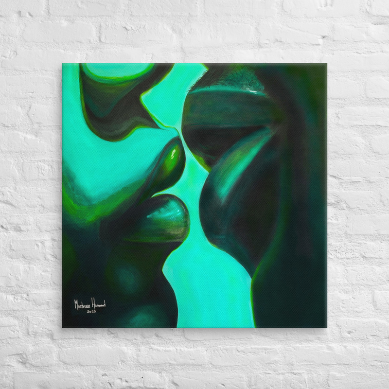 Intimacy in Shades of Green - Canvas - 32″×32″ image