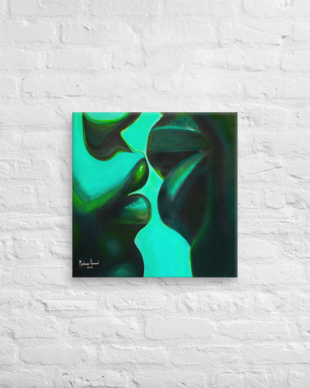 Intimacy in Shades of Green - Canvas - 20″×20″ image