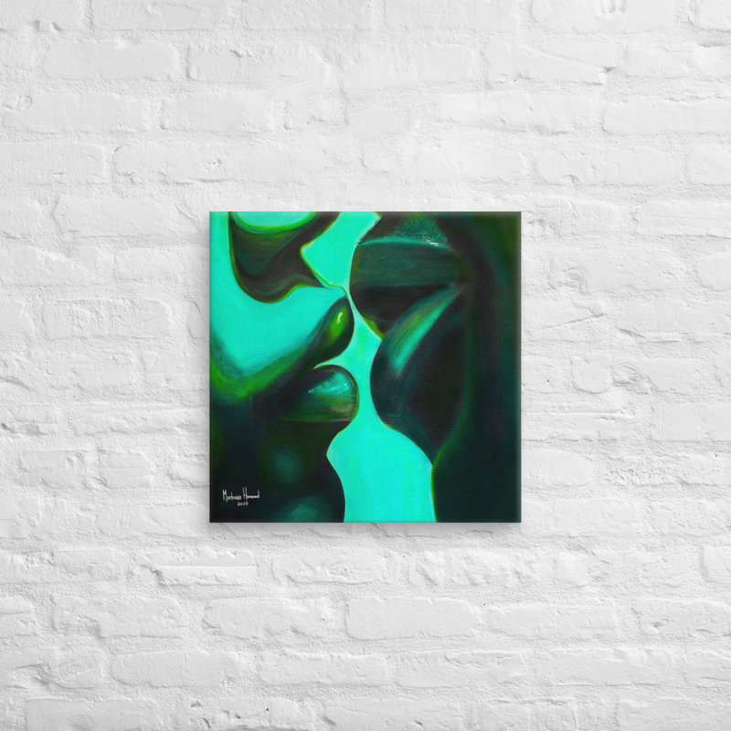 Intimacy in Shades of Green - Canvas - 20″×20″ image