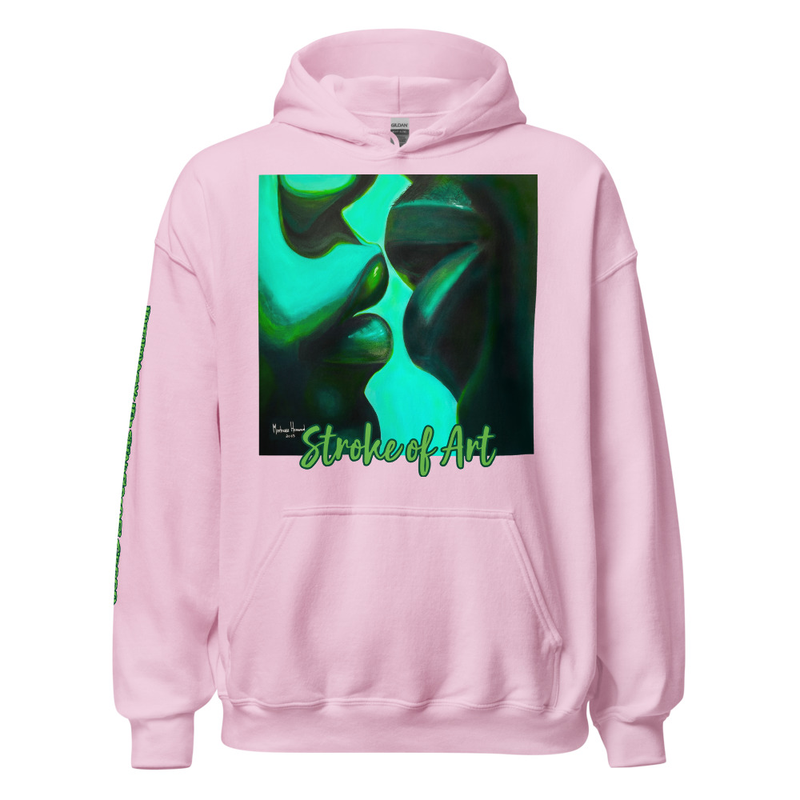 Intimacy in Shades of Green - Unisex Hoodie - Light Pink, M image