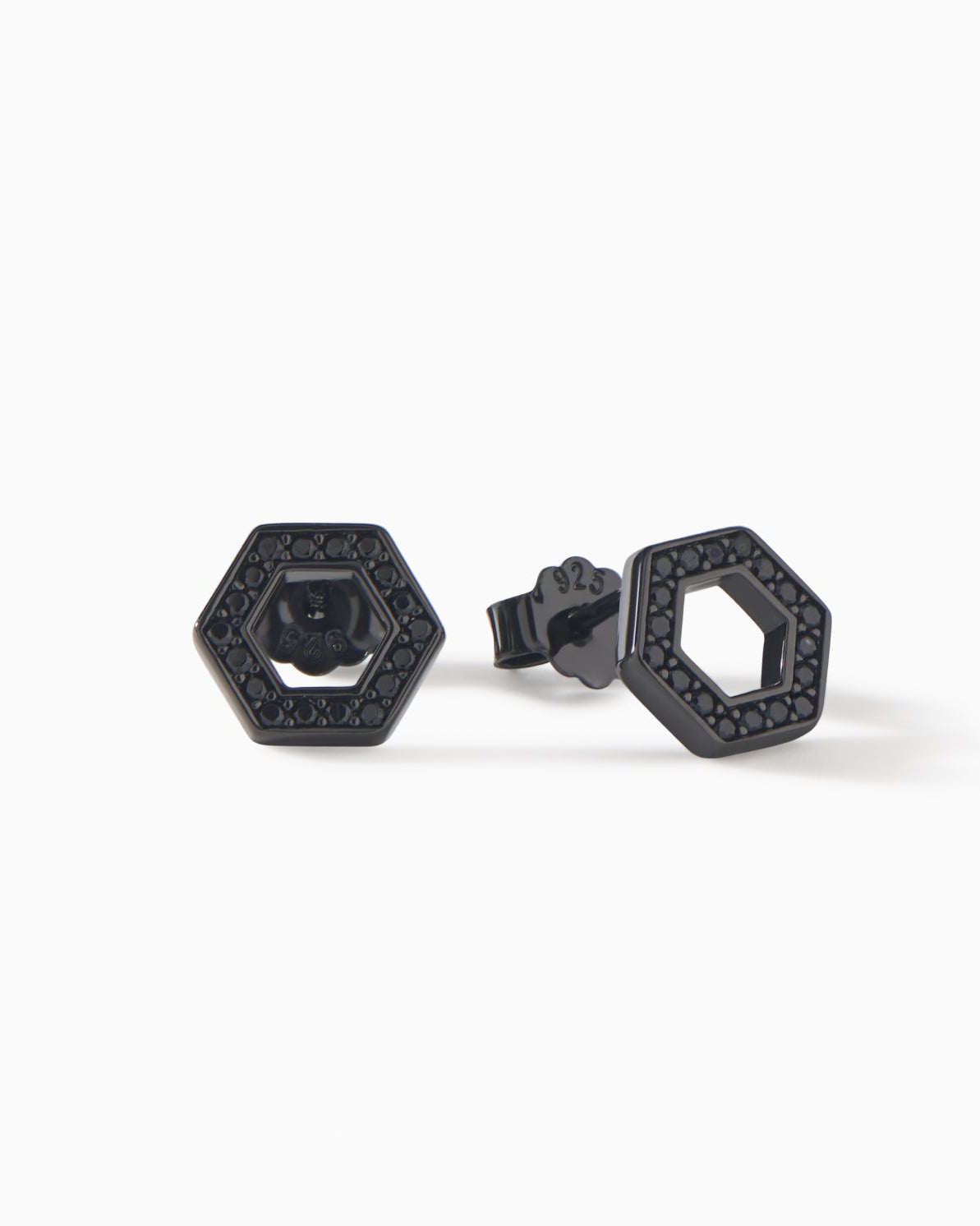 Olivia Stud Earrings in black finish with white CZ from Ora Ana