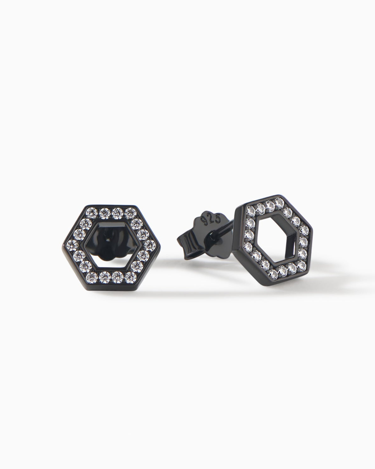 Olivia Stud Earrings in black finish with black CZ from Ora Ana
