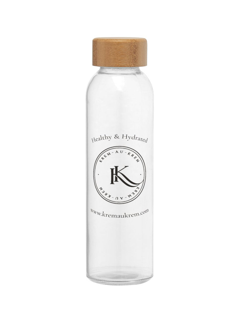 Glass water bottle krem merch
