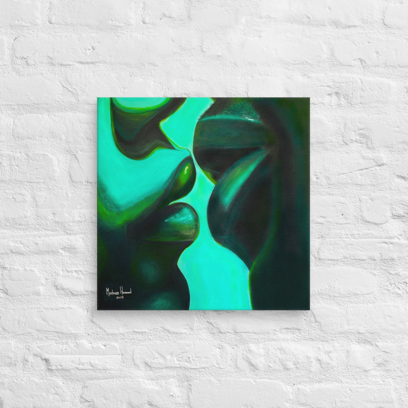 Intimacy in Shades of Green - Canvas - 18″×18″ image