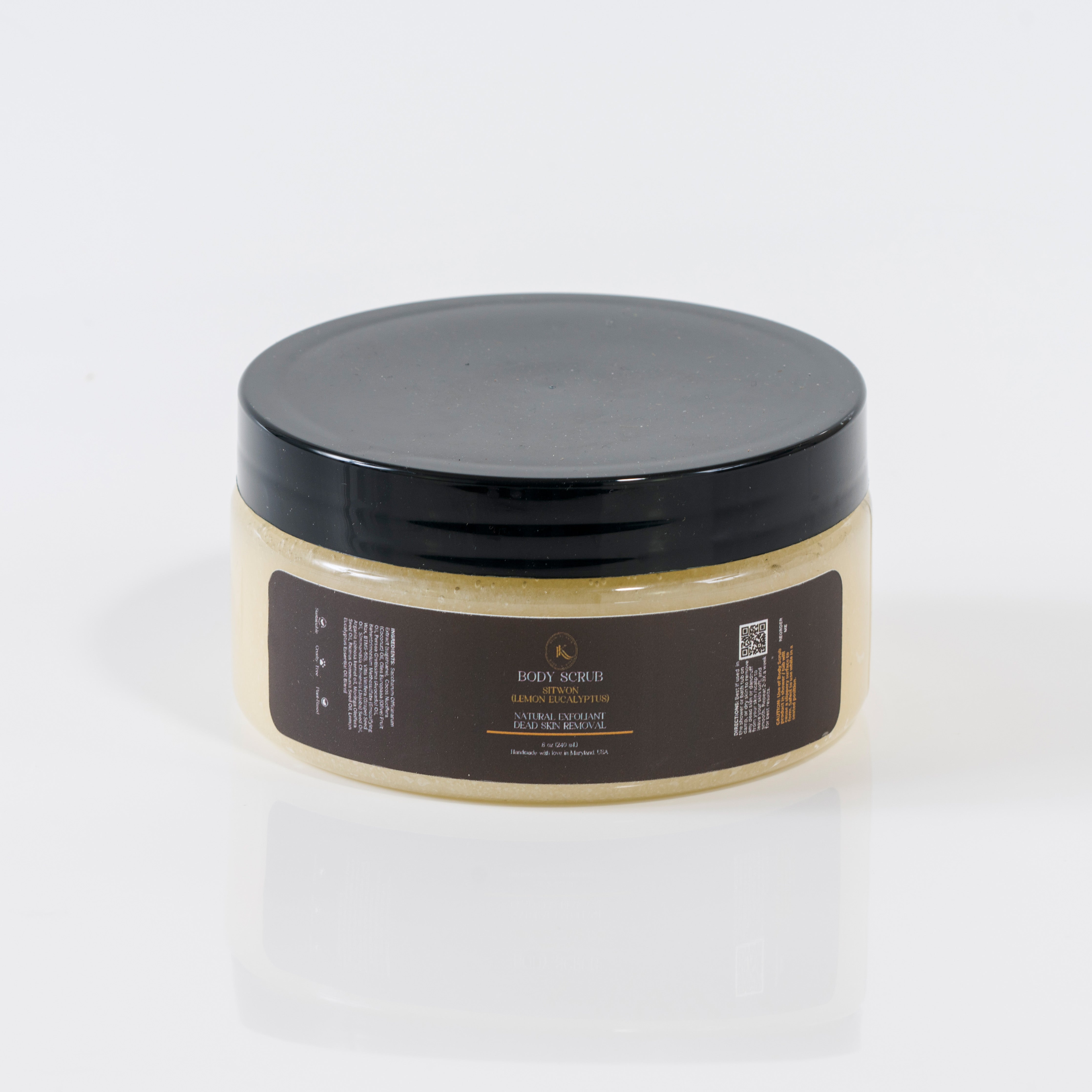 body scrub; exfoliant; exfoliation; sugar scrub; plant-based body scrub; lemon scrub; body care; bath and body care