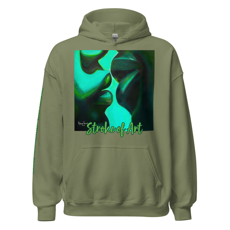 Intimacy in Shades of Green - Unisex Hoodie - Military Green, M image