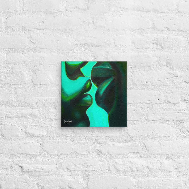 Intimacy in Shades of Green - Canvas - 12″×12″ image