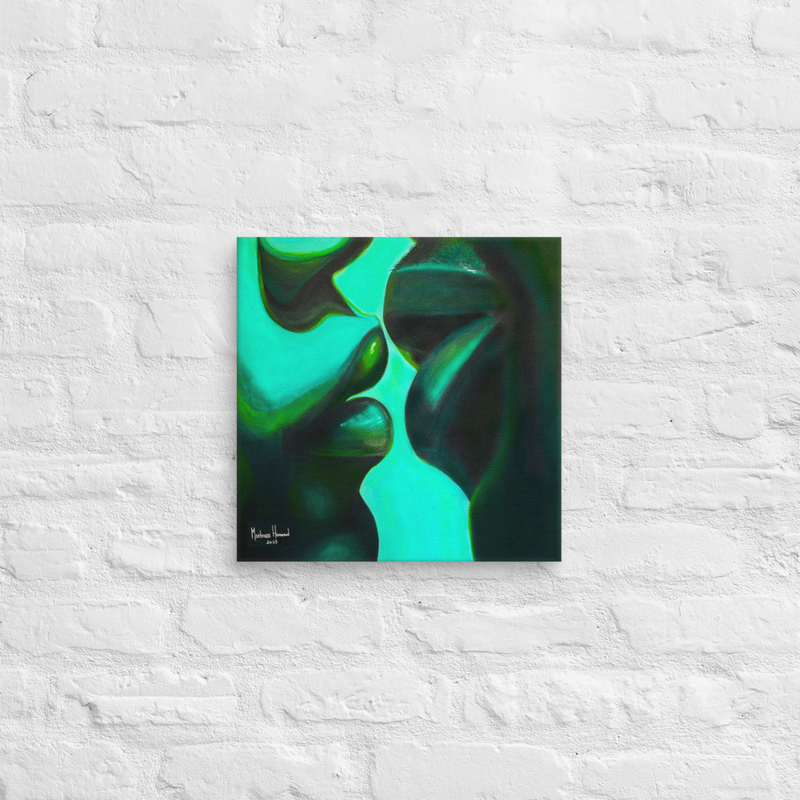Intimacy in Shades of Green - Canvas image 1