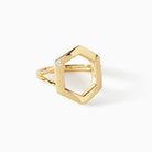 Ora Ana Danielle Burnish Stone Ring, a hexagon band with a single burnished stone