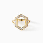 Ora Ana Donna Ring, an open hexagon band edged in sparkling stones