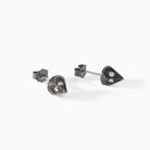 Dagger Stud Earrings in black finish with black CZ from Ora Ana