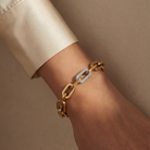 Close crop of the Daphne MM Link Bracelet, Ora Ana stainless steel jewelry