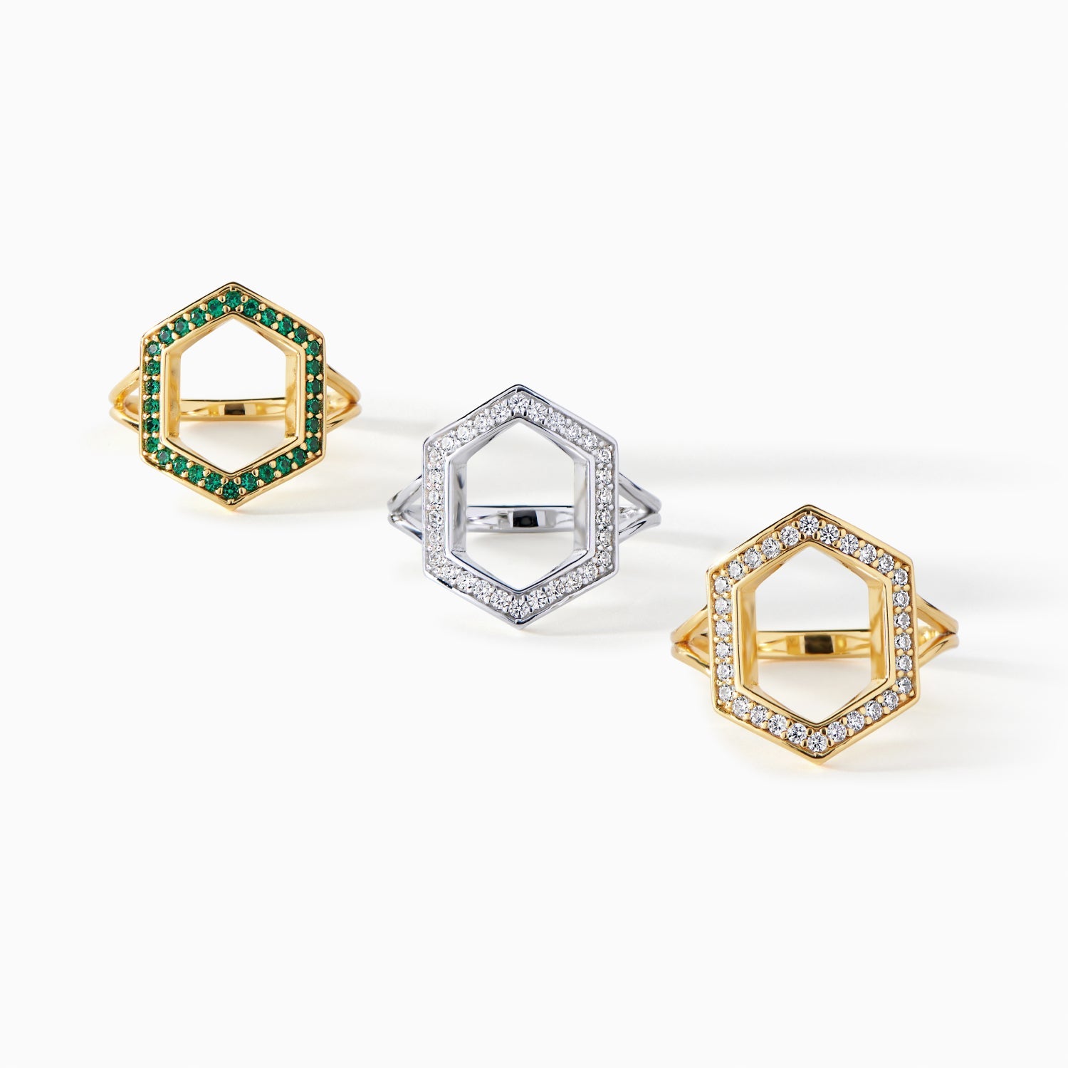 Both Ora Ana Donna Ring stone options shown together