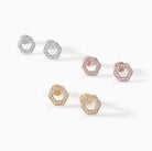 All four Ora Ana Olivia Stud Earring finishes shown together