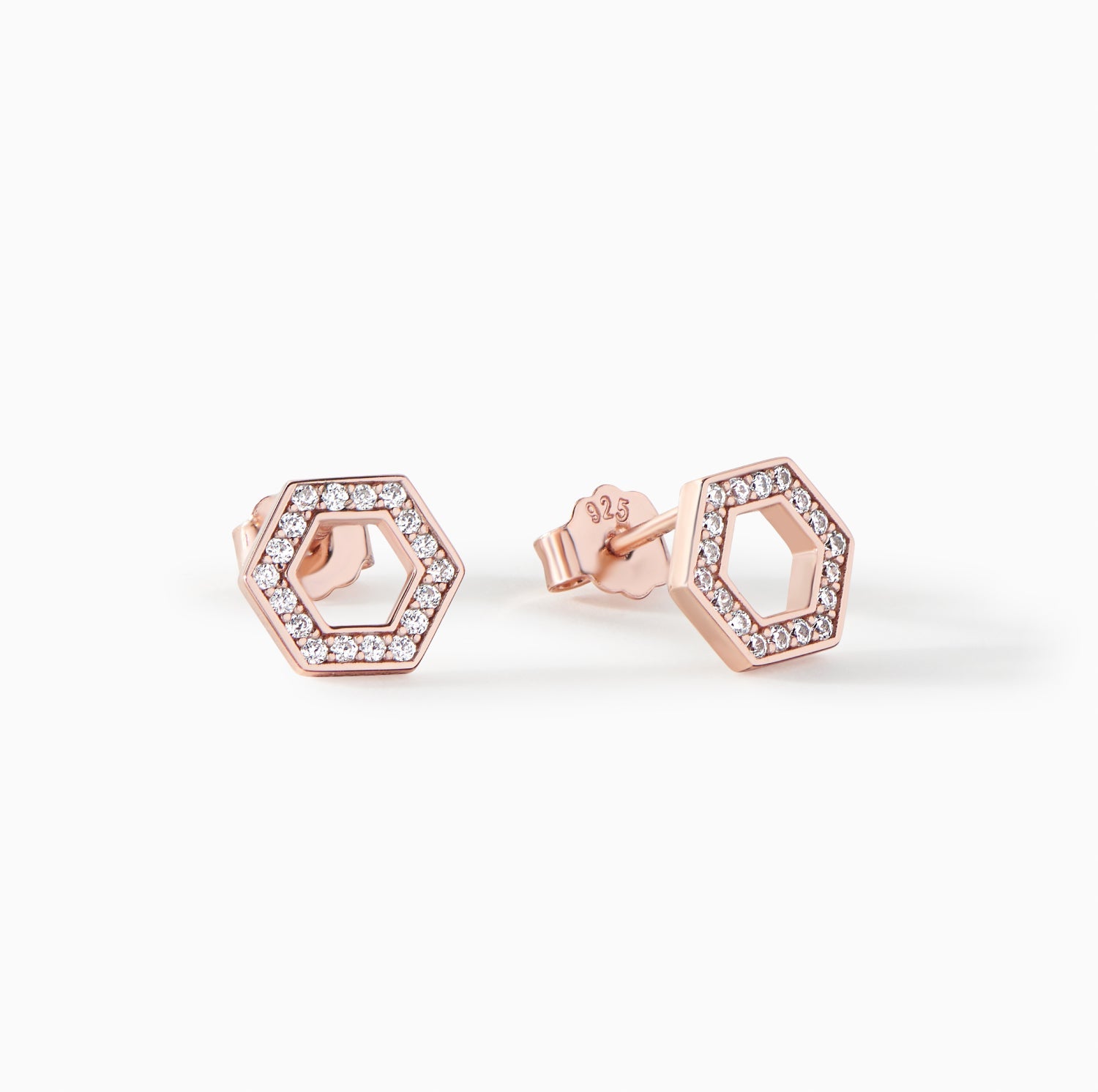 Olivia Stud Earrings in rose gold vermeil with white CZ from Ora Ana