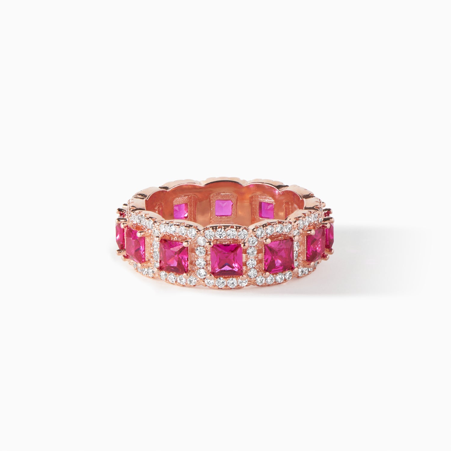 Crystalline Ring with pink CZ stones from Ora Ana