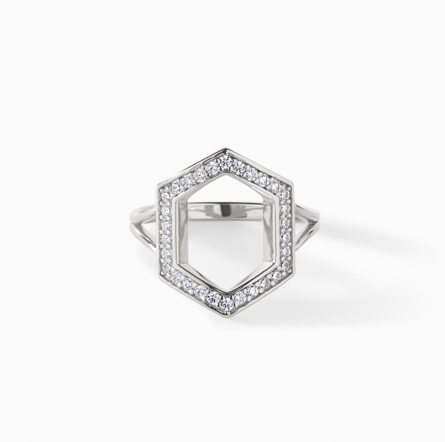Donna Ring in sterling silver with white CZ from Ora Ana