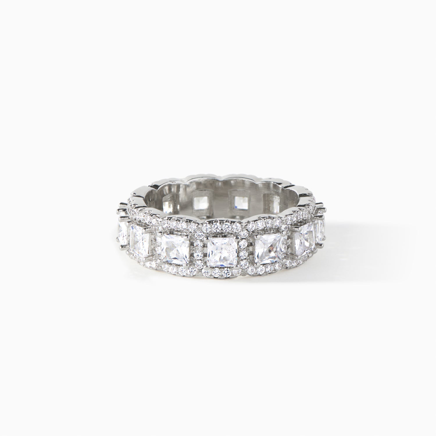 Crystalline Ring in a silver finish with white CZ from Ora Ana