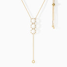 Ora Ana Stella Lariat Necklace in gold vermeil with cascading hexagon pendants