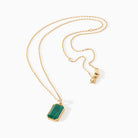 Ora Ana Tessa Tag Necklace in gold vermeil with a malachite emerald cut pendant