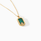 Ora Ana Tessa Tag Necklace in malachite, alternate view