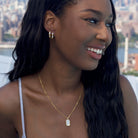 Tessa Tag Necklace in gold vermeil on the adjustable link chain, Ora Ana