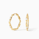 Claire Hoop Earrings medium in gold vermeil with white CZ from Ora Ana