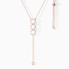 Ora Ana Stella Lariat Necklace on the box chain, close view