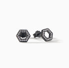 Olivia Stud Earrings in black finish with black CZ from Ora Ana